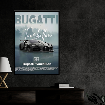 Bugatti Tourbillon Car Wall Art – Premium Automotive Decor for Car Enthusiasts