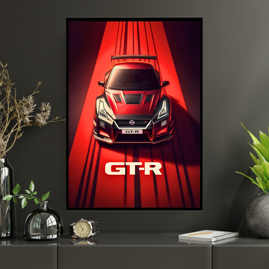 Nissan GTR Framed Car Wall Art – Premium Automotive Decor for Car Enthusiasts