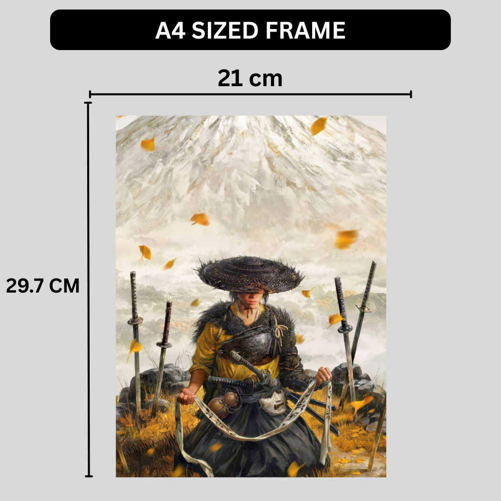 Samurai Ronin Warrior Poster | Japanese Sword Fighter Wall Art | Minimalist Samurai Poster for Bedroom, Office & Gaming Room | Premium Glossy Wall Poster