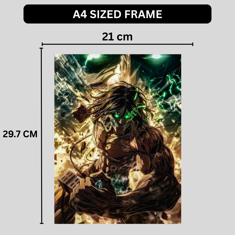 Eren Yeager Titan Form Poster | Attack on Titan Anime Wall Art | Premium Glossy Anime Poster for Bedroom, Gaming Room & Office
