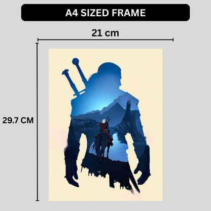 Geralt of Rivia Poster | The Witcher Wall Art | Minimalist Fantasy Poster for Bedroom, Gaming Room & Office | Premium Glossy Print