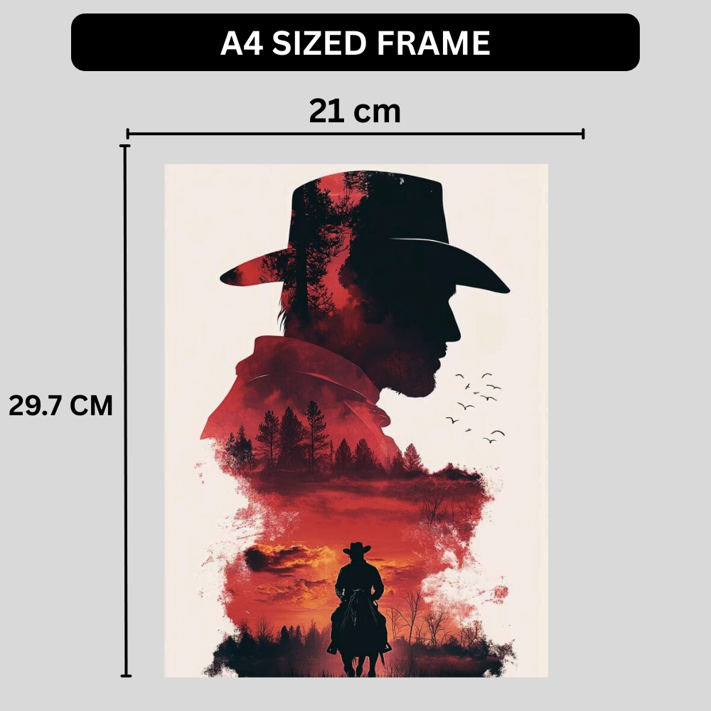 Arthur Morgan Poster | Red Dead Redemption 2 Wall Art | Western Cowboy Sunset Poster | Premium Glossy Wall Poster for Bedroom, Gaming Room & Office