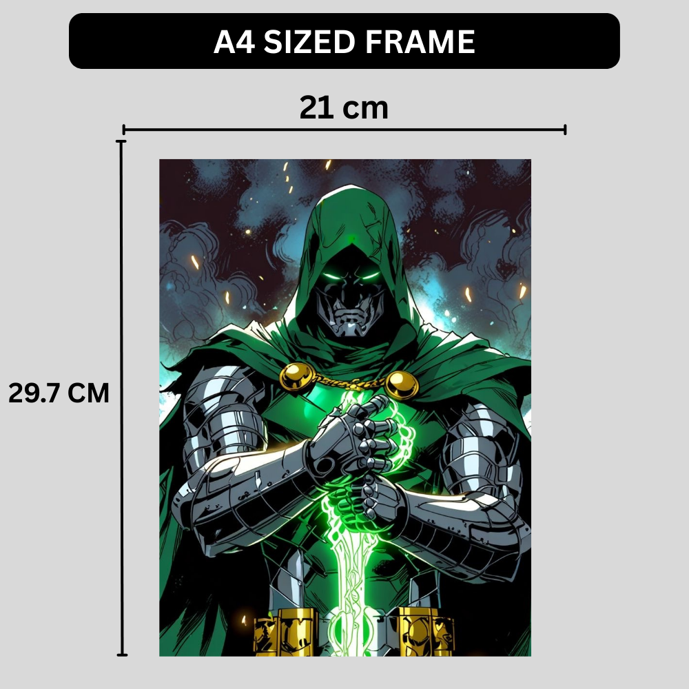 Doctor Doom Wall Poster | Premium Glossy Marvel Villain Poster for Bedroom, Gaming Room & Office | High Quality Print