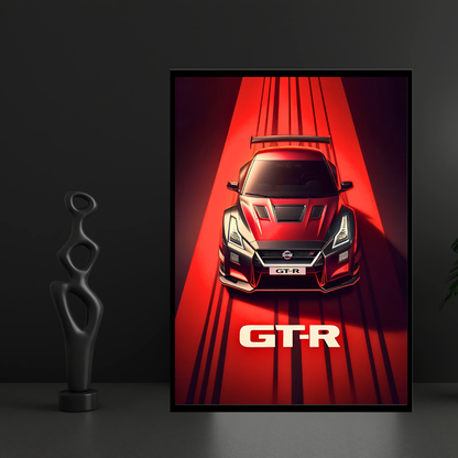 Nissan GTR Framed Car Wall Art – Premium Automotive Decor for Car Enthusiasts