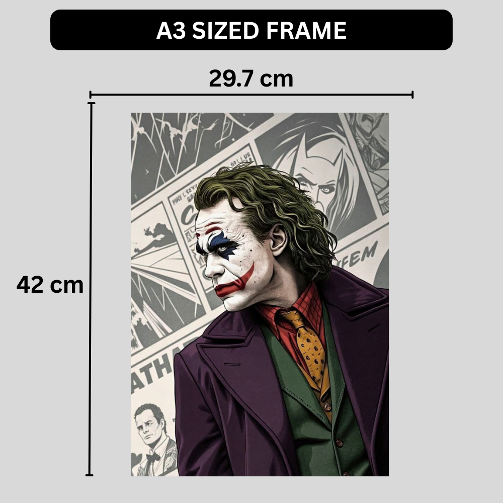Joker Wall Poster | Dark Joker Comic Style Art Print | DC Villain Wall Decor for Bedroom, Gaming Room & Man Cave | Premium Glossy Poster