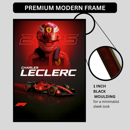 Premium Charles Leclerc 2D Car Frame – Formula 1 Wall Art for Racing Fans & Collectors | Scuderia Ferrari Inspired Decor