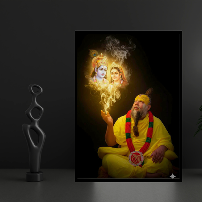 Prem@n@nd Maharaj Ji Sacred Wall Frame | HD Glossy 2D Devotional Photo | Spiritual Guru Wall Art for Home Mandir, Pooja Room & Meditation Space
