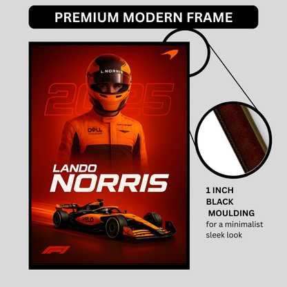 Premium Lando Norris 2D Car Frame – Formula 1 Wall Art for Racing Fans & Collectors | McLaren F1 Inspired Decor