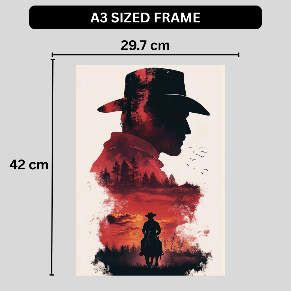 Arthur Morgan Poster | Red Dead Redemption 2 Wall Art | Western Cowboy Sunset Poster | Premium Glossy Wall Poster for Bedroom, Gaming Room & Office