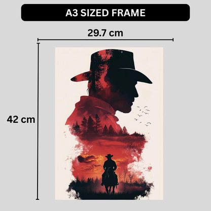 Arthur Morgan Poster | Red Dead Redemption 2 Wall Art | Western Cowboy Sunset Poster | Premium Glossy Wall Poster for Bedroom, Gaming Room & Office