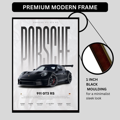 P0RSCHE 911 GT3 RS Inspired 2D Wall Art Frame – A4 Premium High-Gloss Sports Car Poster | Luxury Performance Car Décor for Home, Office & Studio
