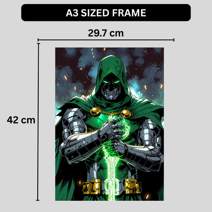Doctor Doom Wall Poster | Premium Glossy Marvel Villain Poster for Bedroom, Gaming Room & Office | High Quality Print