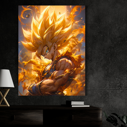 Anime Super Saiyan Warrior Poster | Dragon Ball Inspired Wall Art | Premium Glossy Anime Poster for Bedroom, Gaming Room & Office