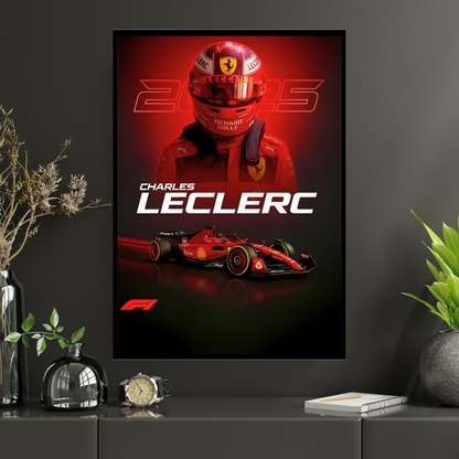 Premium Charles Leclerc 2D Car Frame – Formula 1 Wall Art for Racing Fans & Collectors | Scuderia Ferrari Inspired Decor