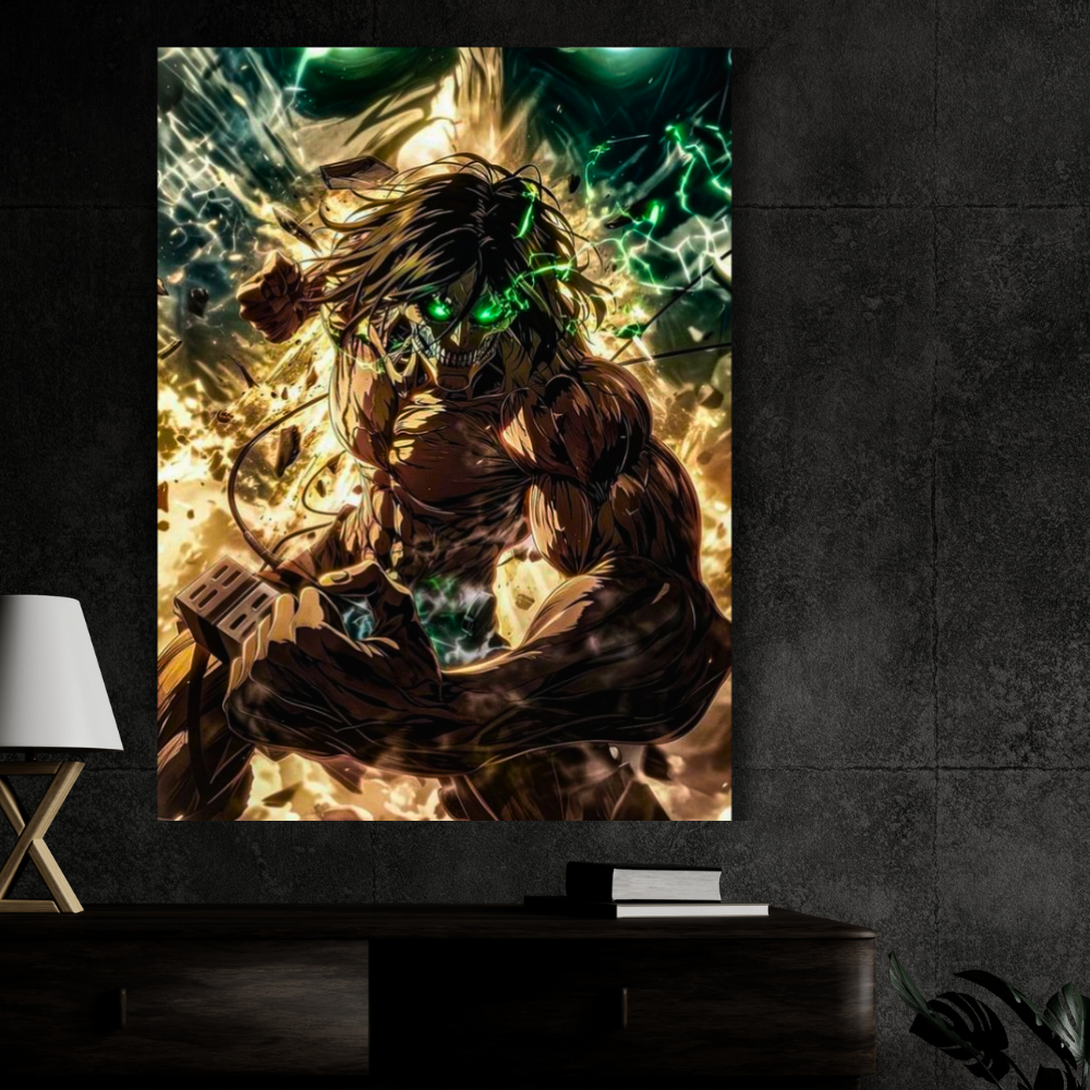 Eren Yeager Titan Form Poster | Attack on Titan Anime Wall Art | Premium Glossy Anime Poster for Bedroom, Gaming Room & Office