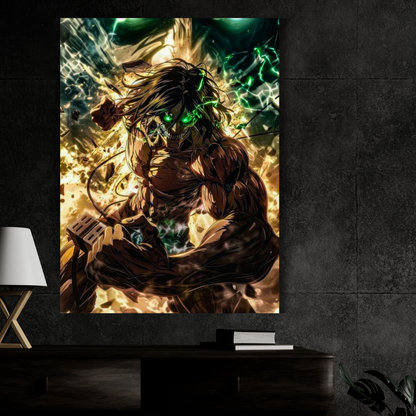 Eren Yeager Titan Form Poster | Attack on Titan Anime Wall Art | Premium Glossy Anime Poster for Bedroom, Gaming Room & Office
