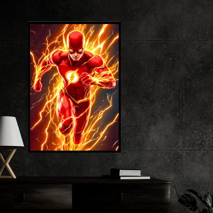 Premium The Flash Wall Art – Aesthetic 2D Frame for Home & Office Decor | DC Superhero Collectible