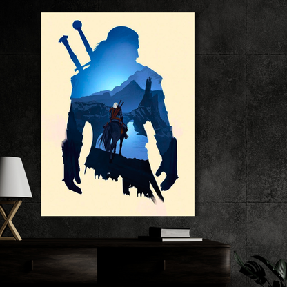Geralt of Rivia Poster | The Witcher Wall Art | Minimalist Fantasy Poster for Bedroom, Gaming Room & Office | Premium Glossy Print