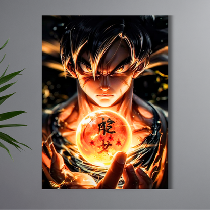 Son Goku Dragon Ball Z Wall Poster | Premium Glossy Anime Poster with Dragon Ball Energy Art