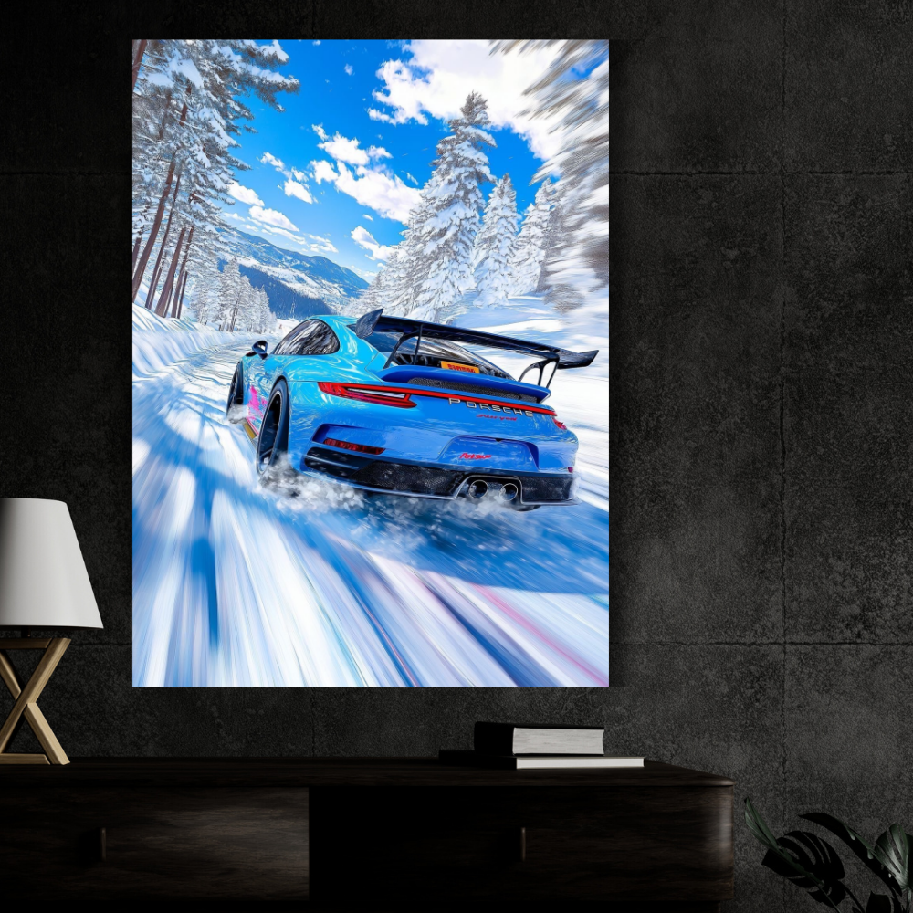 Porsche 911 GT3 Sports Car Wall Poster | Premium Glossy Supercar Poster for Bedroom, Living Room & Office | High Quality Print