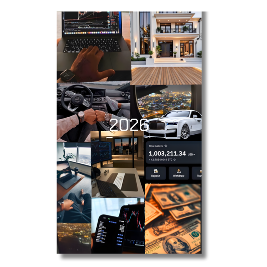2026 Vision Board Poster | Manifestation & Motivation Wall Art | Discipline, Success & Wealth Mindset Goals | Luxury Lifestyle Dream Board | High-Gloss HD Wall Frame