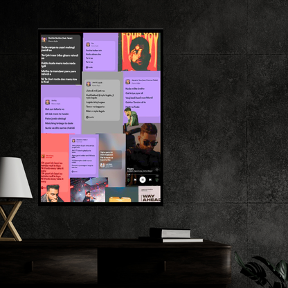 Karan Aujla Inspired Lyrics Collage Wall Art A4 Premium 2D Glossy Frame – Punjabi Music Fan Poster | Modern Rap & Hip-Hop Aesthetic Room Decor for Bedroom, Studio & Office