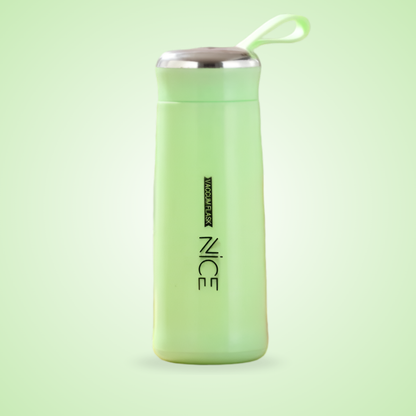 Nice Premium Glass & Plastic Water Bottle – 400ml Leak-Proof, Portable & Stylish Travel Flask for Hot & Cold Beverages – Durable & Eco-Friendly