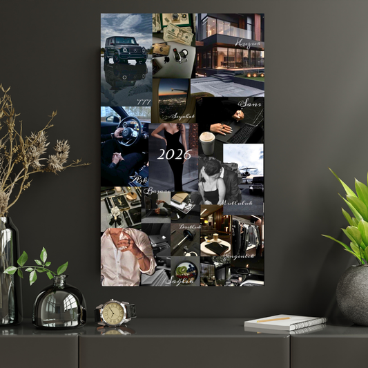 2026 Wealth Vision Board Poster | Luxury Success & Discipline Mindset Wall Art | Manifestation & Motivation Dream Board | High-Gloss Premium HD Frame