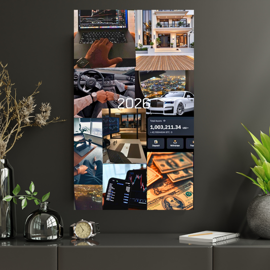 2026 Vision Board Poster | Manifestation & Motivation Wall Art | Discipline, Success & Wealth Mindset Goals | Luxury Lifestyle Dream Board | High-Gloss HD Wall Frame