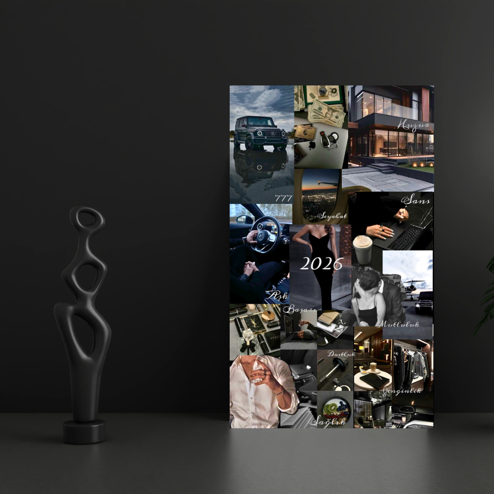 2026 Wealth Vision Board Poster | Luxury Success & Discipline Mindset Wall Art | Manifestation & Motivation Dream Board | High-Gloss Premium HD Frame