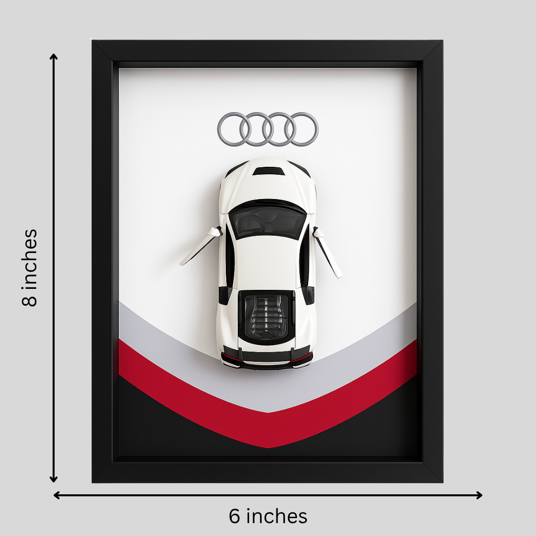 Audi R8 3D Supercar Wall Art – Diecast Car 1:43 Model
