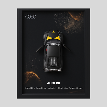 Audi R8 3D Supercar Wall Art – Diecast Car 1:43 Model