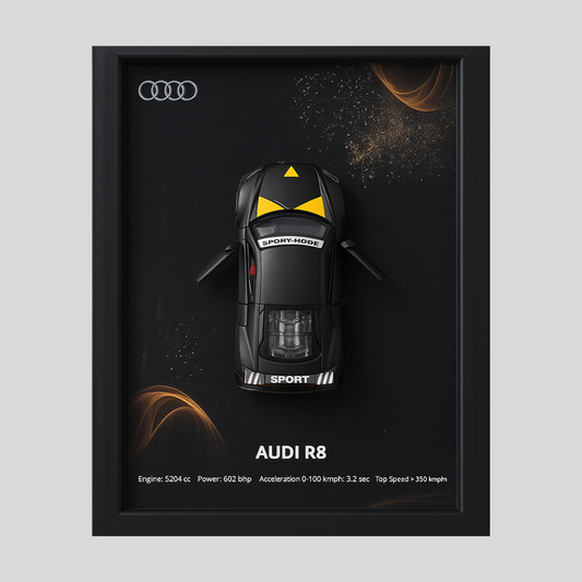 Audi R8 3D Supercar Wall Art – Diecast Car 1:43 Model
