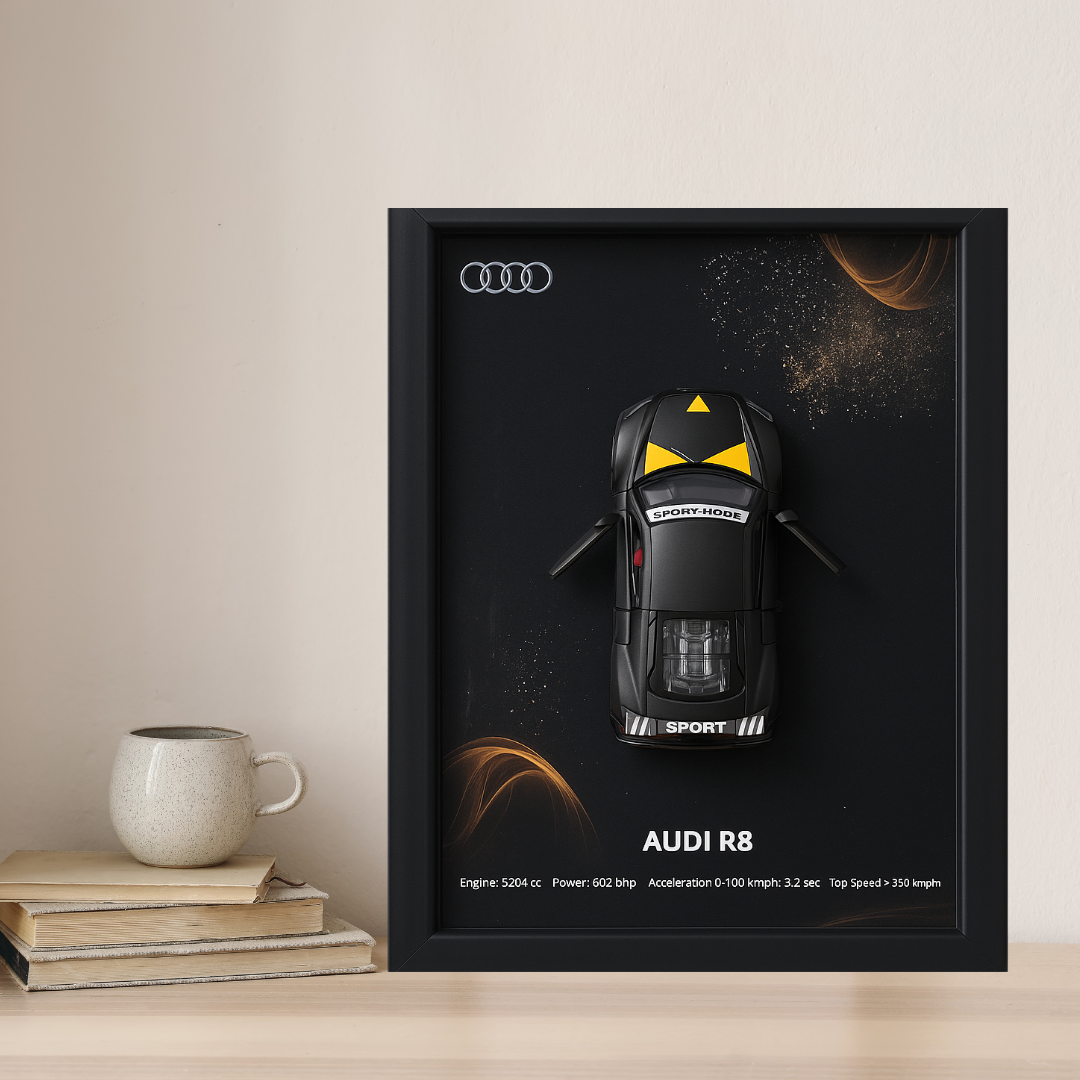 Audi R8 3D Supercar Wall Art – Diecast Car 1:43 Model