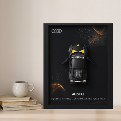 Audi R8 3D Supercar Wall Art – Diecast Car 1:43 Model