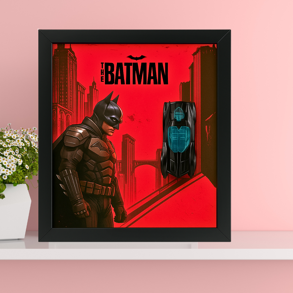 Batman Aircraft 3D Framed Collectible Display – Diecast Car 1:64 Model