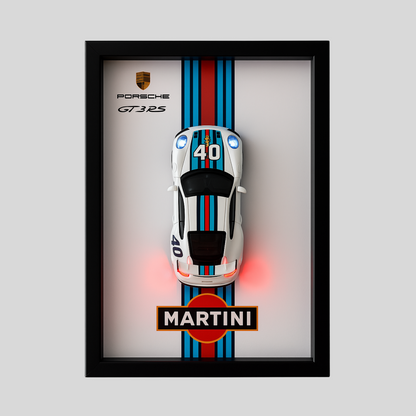 Porsche GT3RS Martini 3D Supercar Wall Art – Diecast Car 1:32 Model