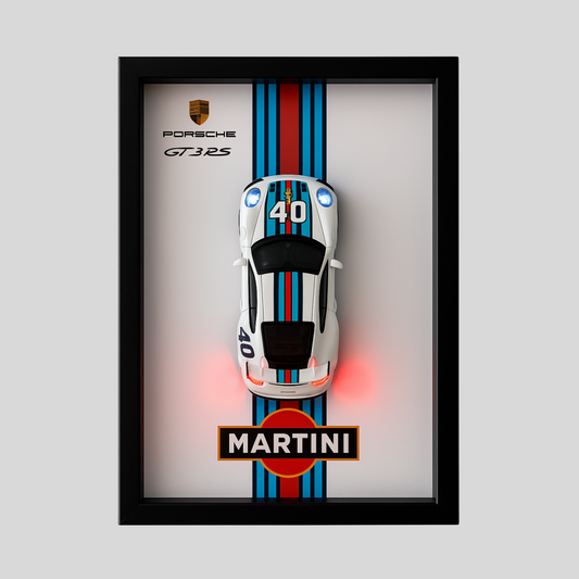 Porsche GT3RS Martini 3D Supercar Wall Art – Diecast Car 1:32 Model