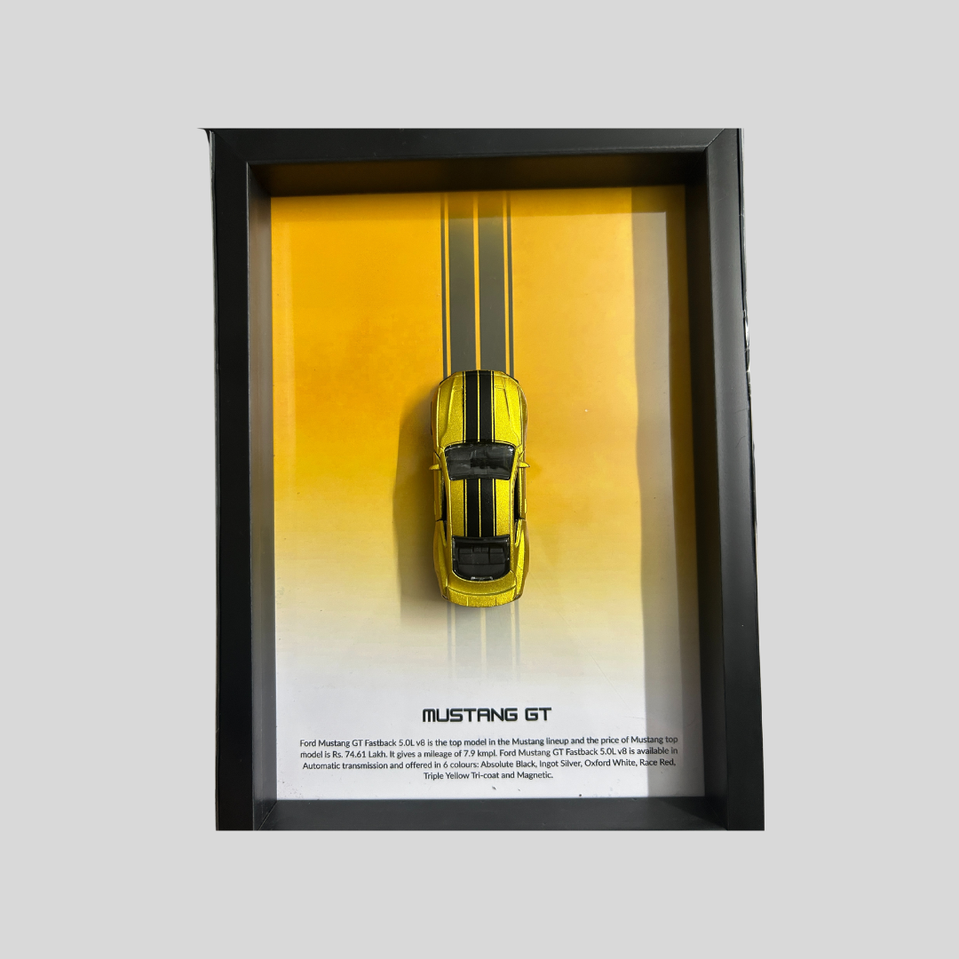 Ford Mustang GT Diecast Car Frame 1:64  – 3D Wall Art