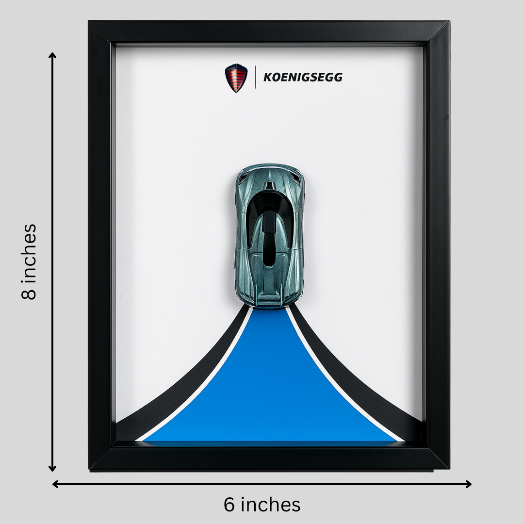 Hot Wheels Koenigsegg Jesko Car Frame 1:64  – 3D Wall Art