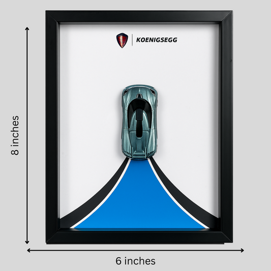 Hot Wheels Koenigsegg Jesko Car Frame 1:64  – 3D Wall Art