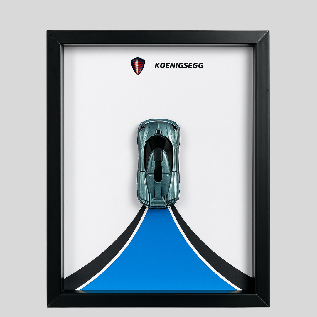 Hot Wheels Koenigsegg Jesko Car Frame 1:64  – 3D Wall Art
