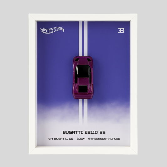 Hot Wheels Bugatti EB110 SS Car Frame 1:64  – 3D Wall Art