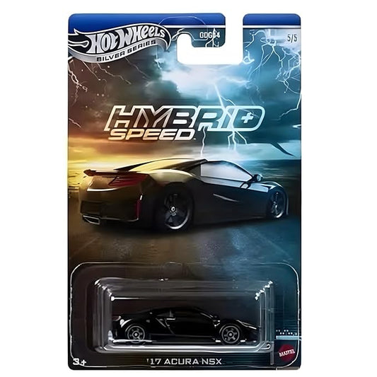 Hot Wheels Silver Series Hybrid Speed 2017 Acura NSX Diecast Model Car 1:64 Scale – Premium Collectible Edition