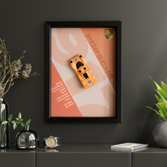 Majorette Exclusive Porsche 917 Premium 3D Car Frame – Luxury Diecast Wall Art for Collectors & Racing Enthusiasts (1:64 Scale)