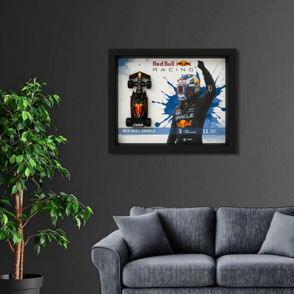 Bburago Red Bull Oracle F1 Racer Edition Diecast Car Frame 1:43 – Premium 3D Wall Art for Formula 1 Collectors & Racing Enthusiasts