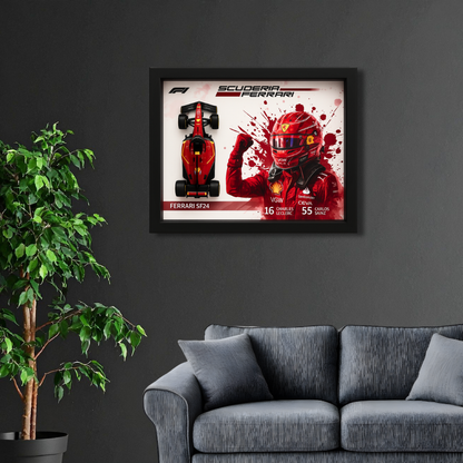 Bburago Scuderia Ferrari F1 Racer Edition Diecast Car Frame 1:43 – Premium 3D Wall Art for Collectors & Motorsport Enthusiasts