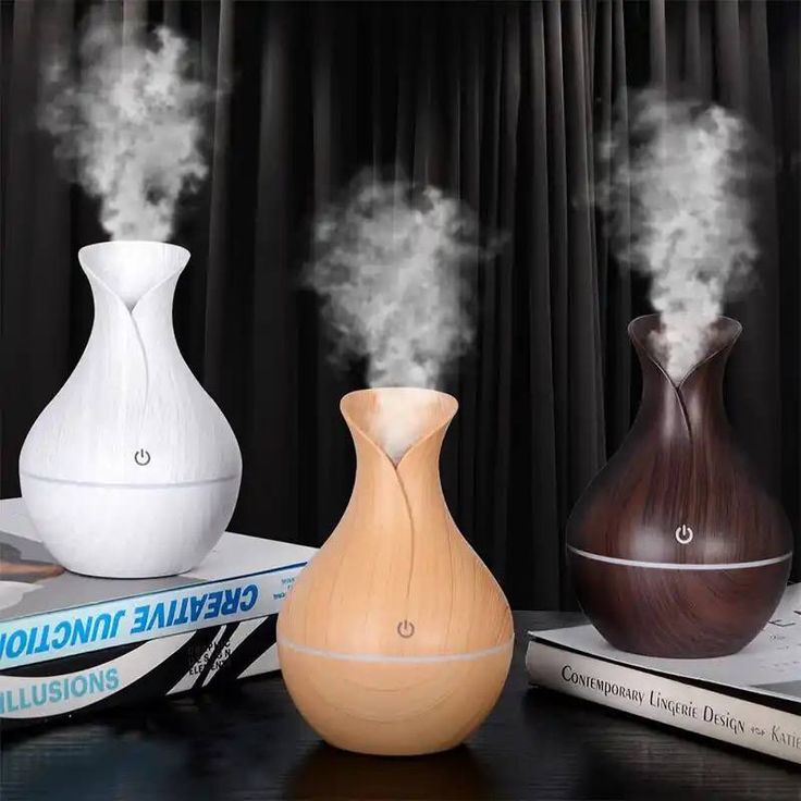 Vase Elegant Wood Grain Diffuser & Humidifier