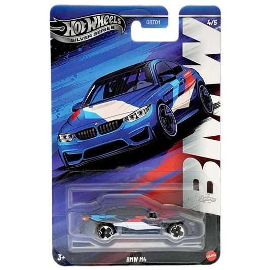 Hot Wheels Silver Series BMW M4 Diecast Model Car 1:64 Scale – Premium Collectible Edition