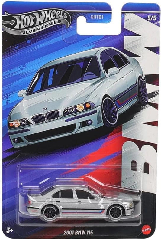 Hot Wheels Silver Series BMW M5 Diecast Model Car 1:64 Scale – Premium Collectible Edition